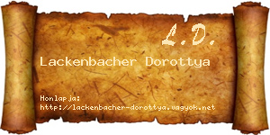 Lackenbacher Dorottya névjegykártya